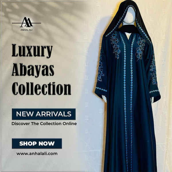 Embroidery Abaya with Sleeves – Original Nida Fabric -01